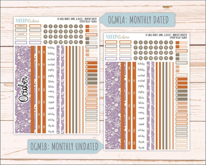 OCTOBER 2026 Stickers for Large Nancy, Anne, & Billie Planners. Laurel Denise Planners. "Spooky Night" || OG