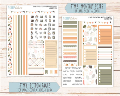 OCTOBER 2026 Stickers for the Large Scout, Large Claire, and Large Luna Laurel Denise Planners "Fall Vibes" || PT