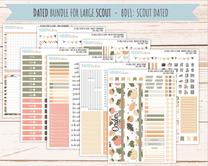 OCTOBER 2026 Stickers for the Large Scout, Large Claire, and Large Luna Laurel Denise Planners "Fall Vibes" || PT