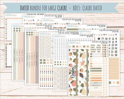 OCTOBER 2026 Stickers for the Large Scout, Large Claire, and Large Luna Laurel Denise Planners "Fall Vibes" || PT
