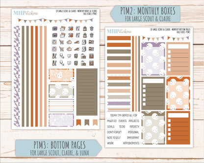 OCTOBER 2026 Stickers for the Large Scout, Large Claire, and Large Luna Laurel Denise Planners "Spooky Night" || PT