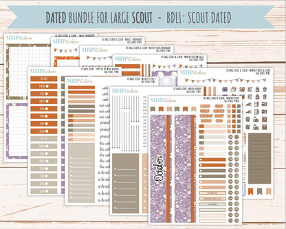 OCTOBER 2026 Stickers for the Large Scout, Large Claire, and Large Luna Laurel Denise Planners "Spooky Night" || PT