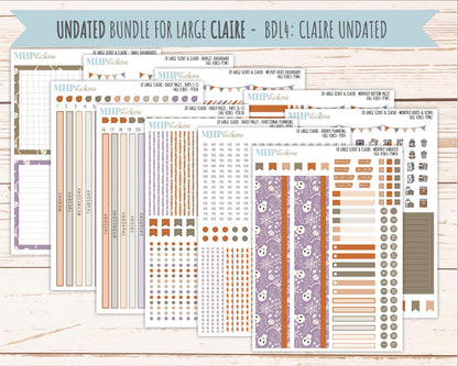 OCTOBER 2026 Stickers for the Large Scout, Large Claire, and Large Luna Laurel Denise Planners "Spooky Night" || PT