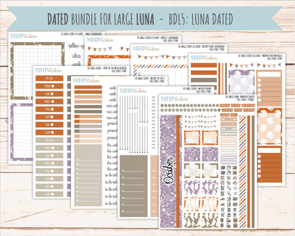 OCTOBER 2026 Stickers for the Large Scout, Large Claire, and Large Luna Laurel Denise Planners "Spooky Night" || PT