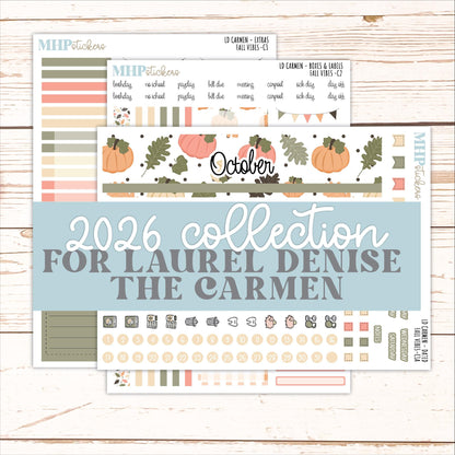 OCTOBER 2026 Stickers for The Carmen Laurel Denise Planner "Fall Vibes" || C