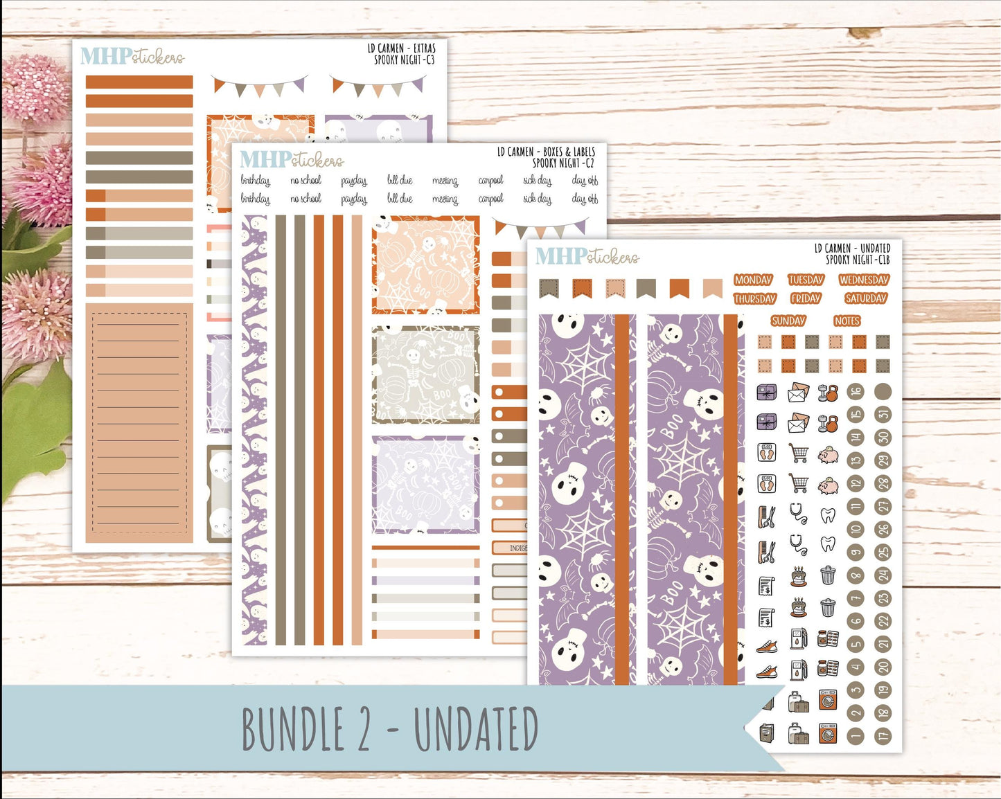 OCTOBER 2026 Stickers for The Carmen Laurel Denise Planner "Spooky Night" || C