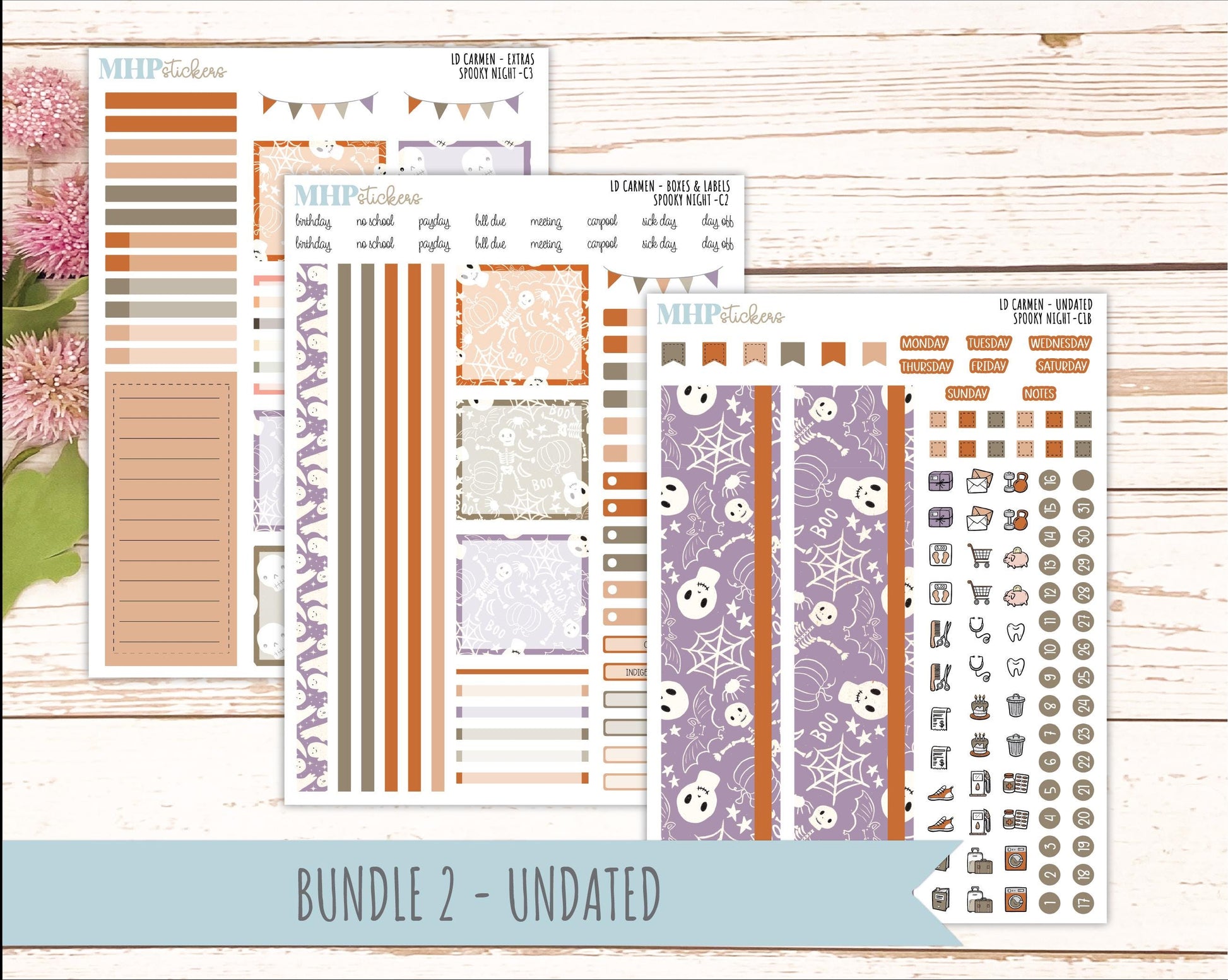 OCTOBER 2026 Stickers for The Carmen Laurel Denise Planner "Spooky Night" || C