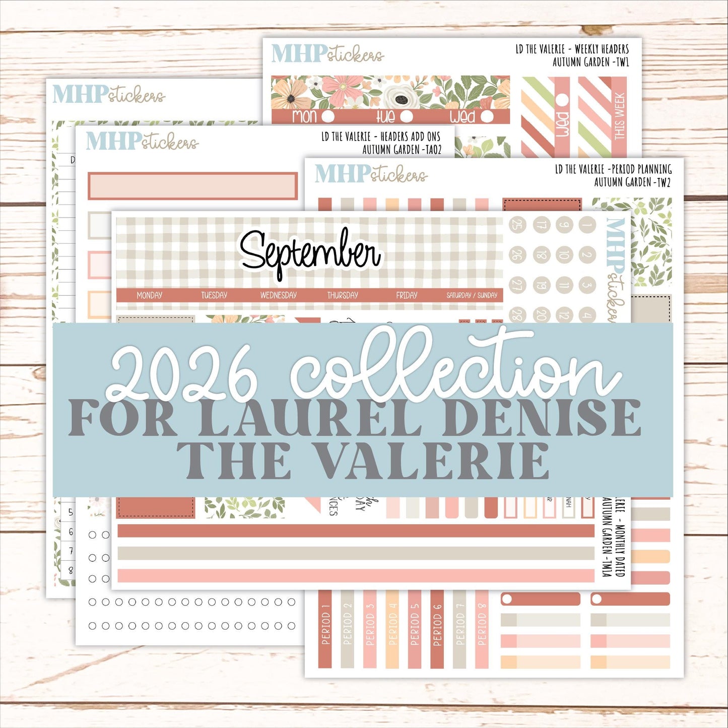 SEPTEMBER Stickers for The Valerie Laurel Denise Planner "Autumn Garden" || TC