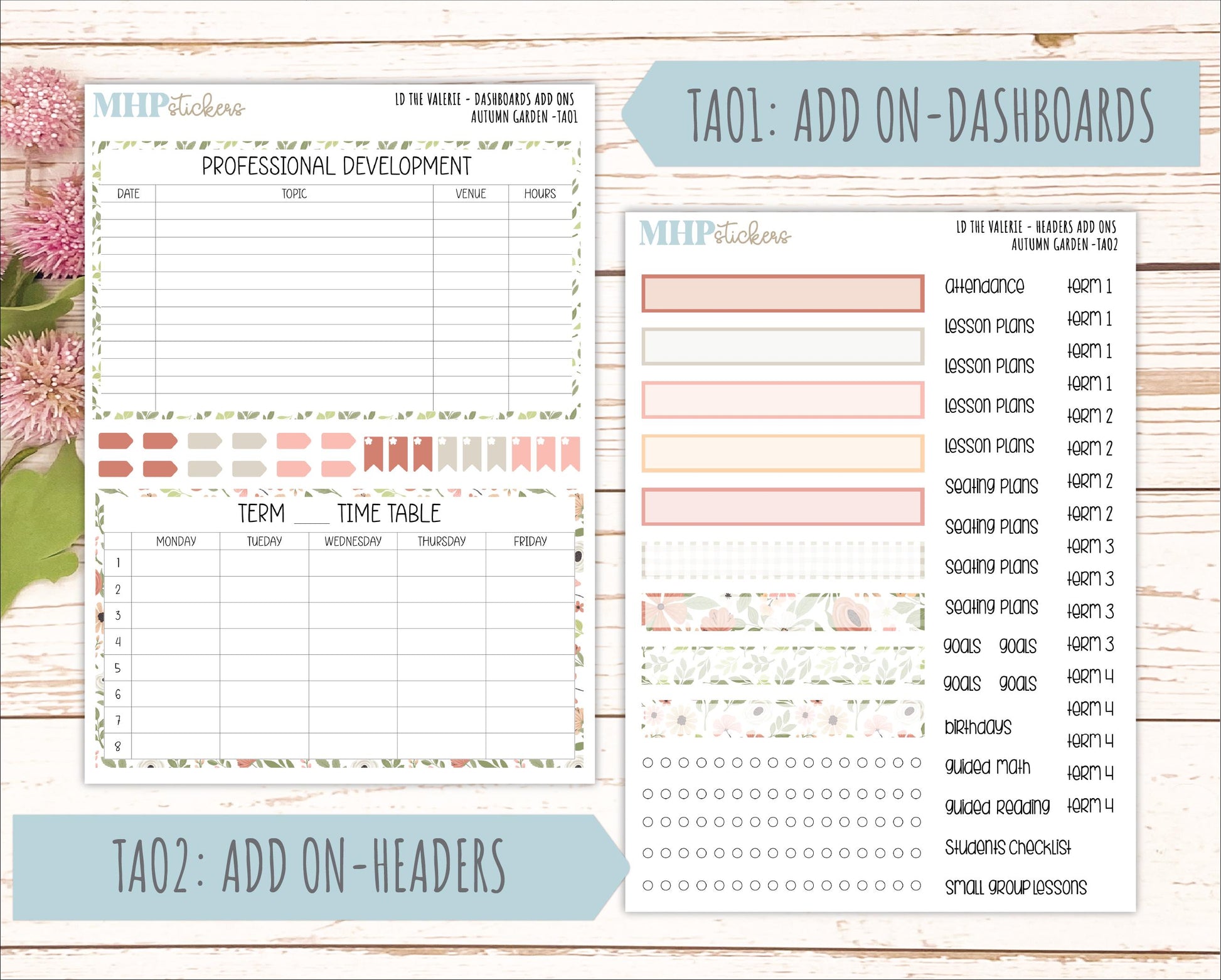SEPTEMBER Stickers for The Valerie Laurel Denise Planner "Autumn Garden" || TC