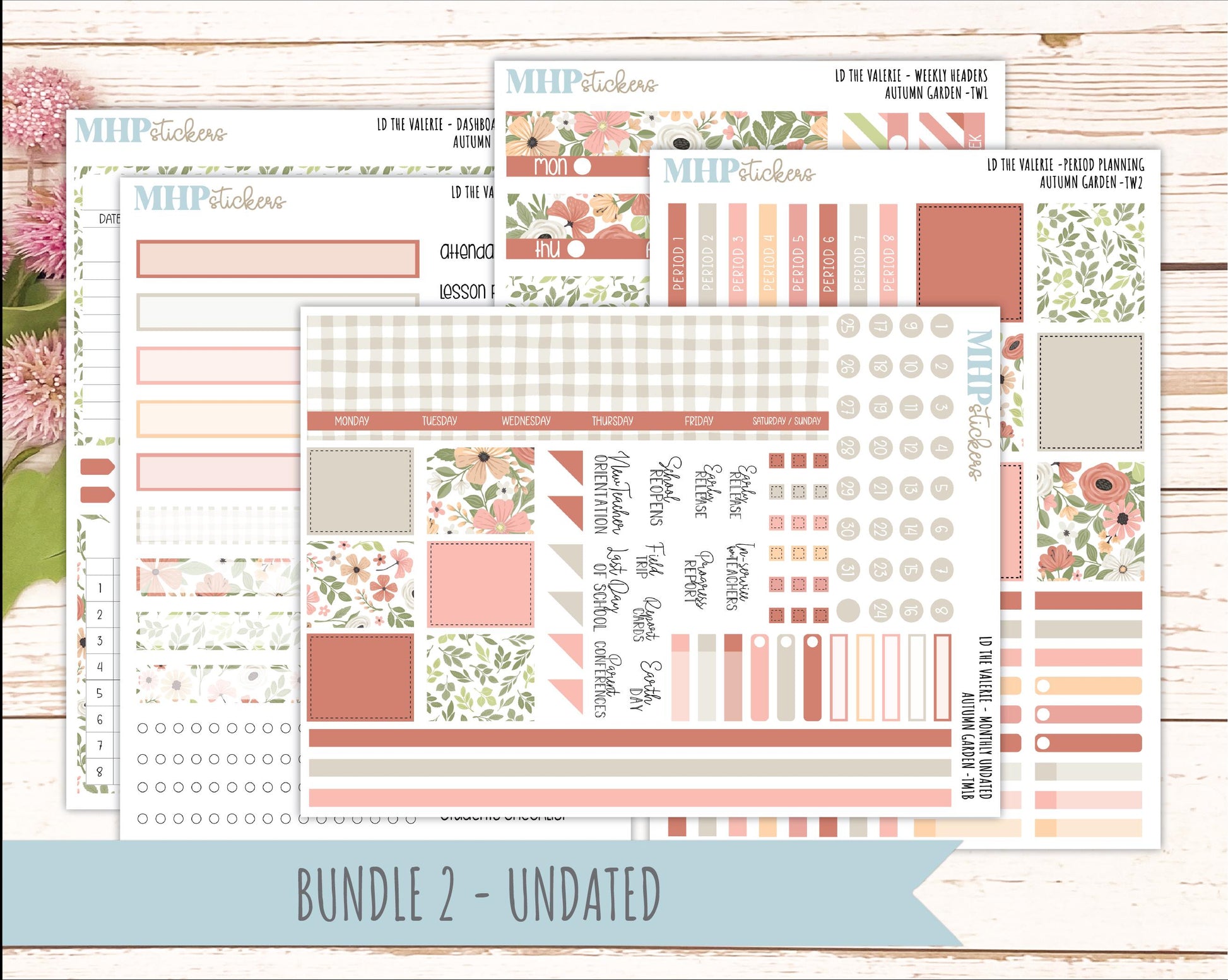 SEPTEMBER Stickers for The Valerie Laurel Denise Planner "Autumn Garden" || TC