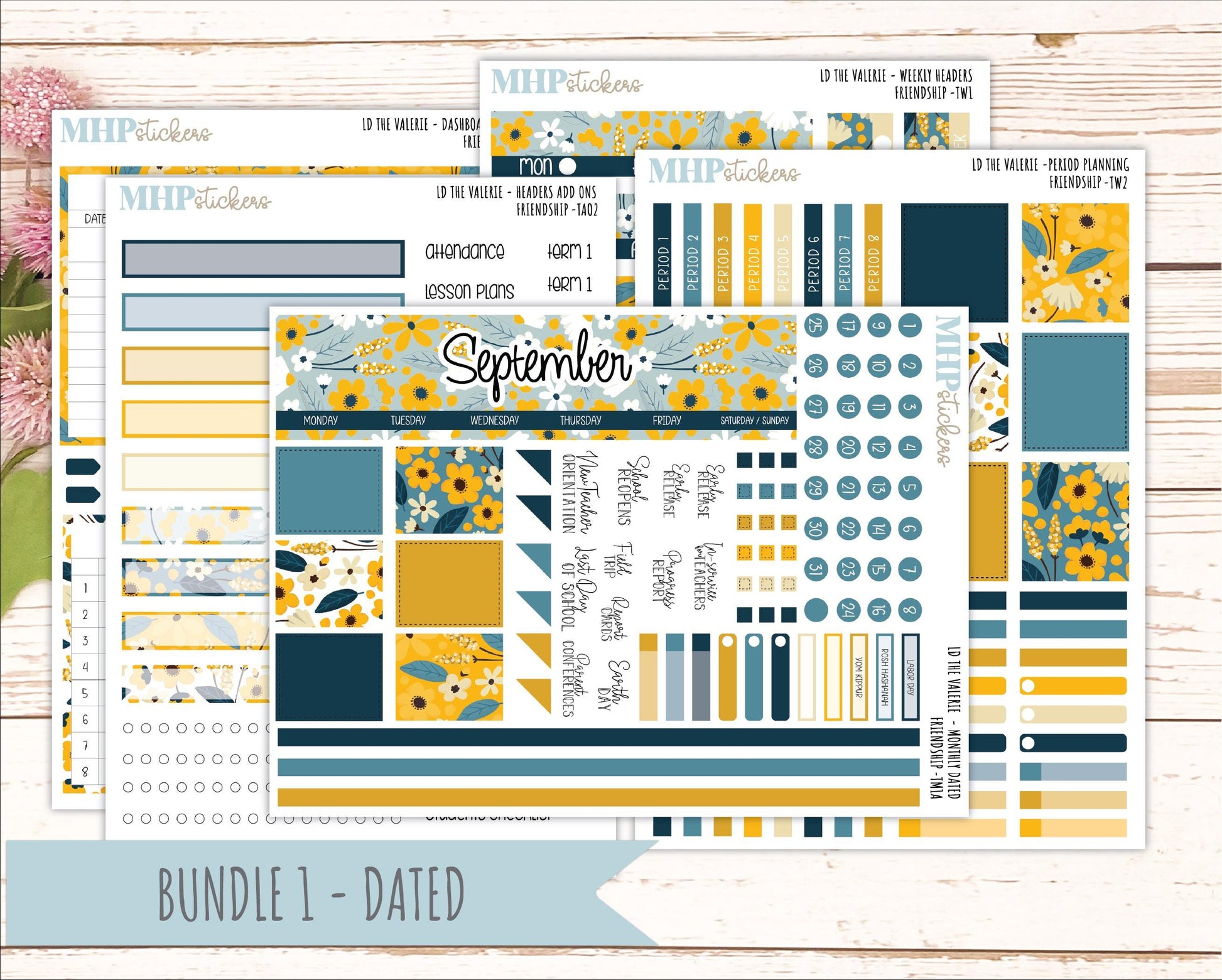 SEPTEMBER Stickers for The Valerie Laurel Denise Planner "Friendship" || TC