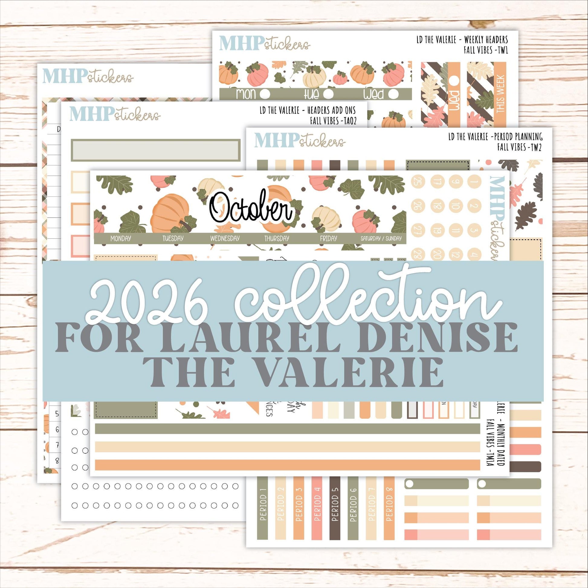 OCTOBER Stickers for The Valerie Laurel Denise Planner "Fall Vibes" || TC