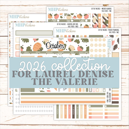 OCTOBER Stickers for The Valerie Laurel Denise Planner "Fall Vibes" || TC