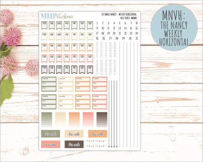 OCTOBER 2026 Stickers for Small Nancy & Anne Laurel Denise Planners "Fall Vibes" || MN