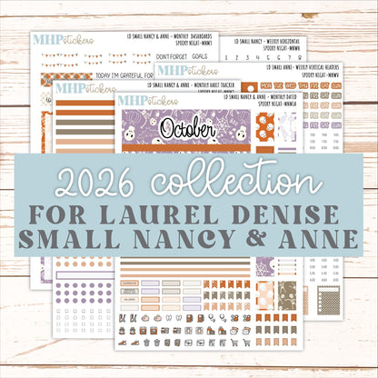 OCTOBER 2026 Stickers for Small Nancy & Anne Laurel Denise Planners "Spooky Night" || MN