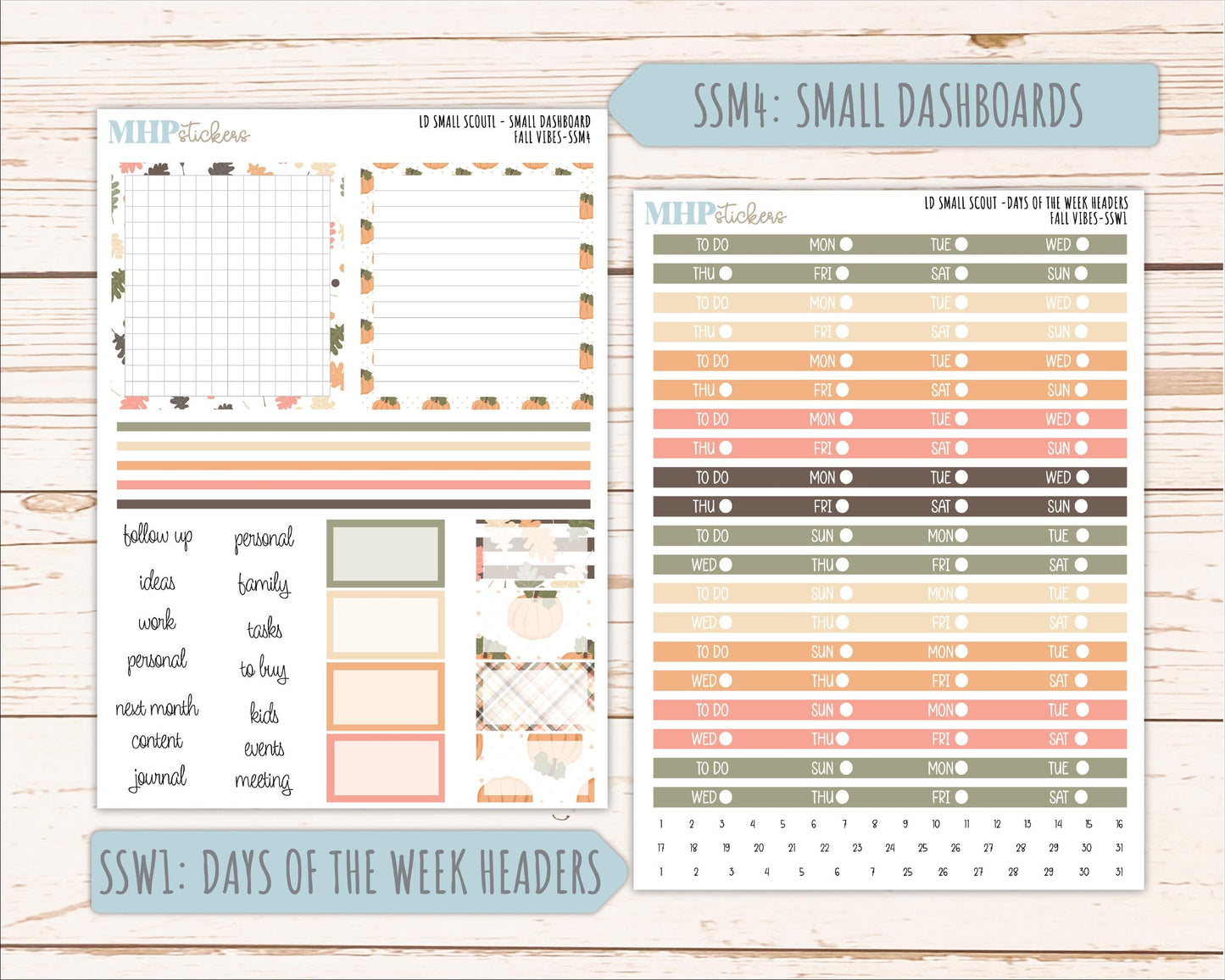 OCTOBER 2026 Stickers for the Small Scout Planner. For Laurel Denise Planners. "Fall Vibes" ||SS