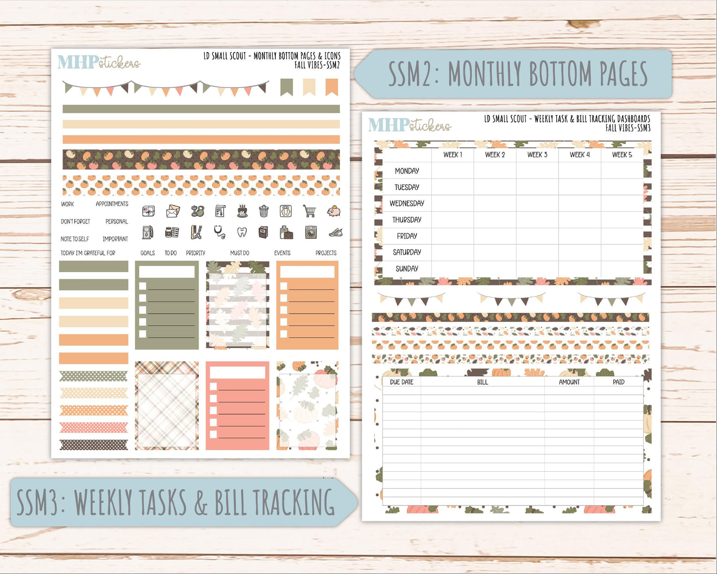 OCTOBER 2026 Stickers for the Small Scout Planner. For Laurel Denise Planners. "Fall Vibes" ||SS