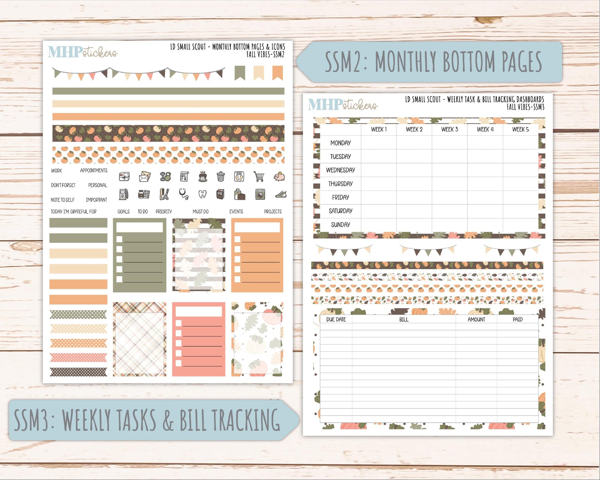OCTOBER 2026 Stickers for the Small Scout Planner. For Laurel Denise Planners. "Fall Vibes" ||SS