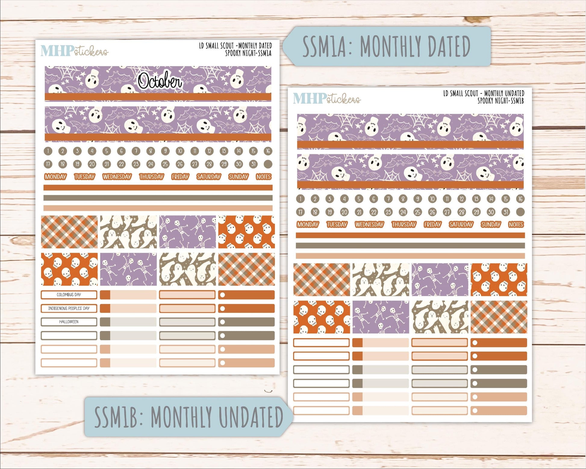 OCTOBER 2026 Stickers for the Small Scout Planner. For Laurel Denise Planners. "Spooky Night" ||SS