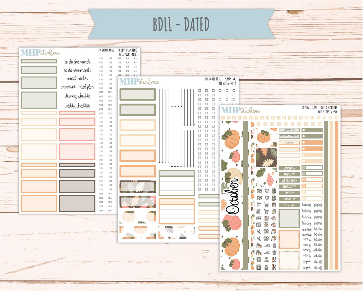 OCTOBER 2026 Stickers for The Small Rose Laurel Denise Planner. "Fall Vibes" || MPP