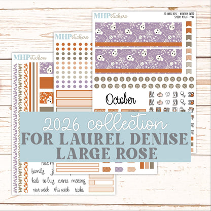 OCTOBER 2026 Stickers for the Large Rose Laurel Denise Planner. "Spooky Night" || PP