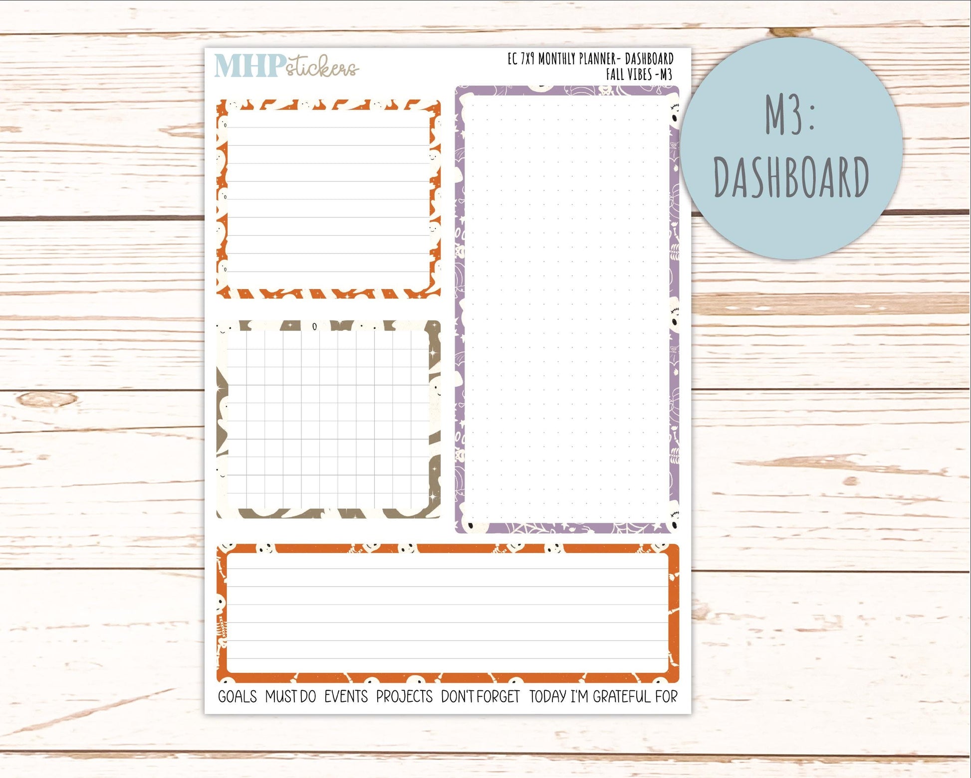 OCTOBER Monthly Kit for 7x9 Erin Condren Planners. 2026 Collection "Spooky Night" || ECM