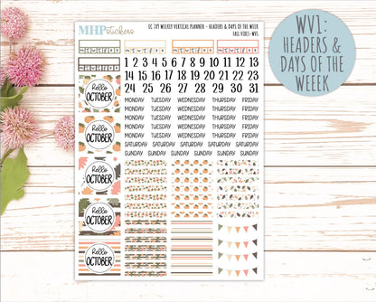 OCTOBER Weekly Vertical Kits for 7x9 Erin Condren Planners. 2026 Collection "Fall Vibes" || ECWV