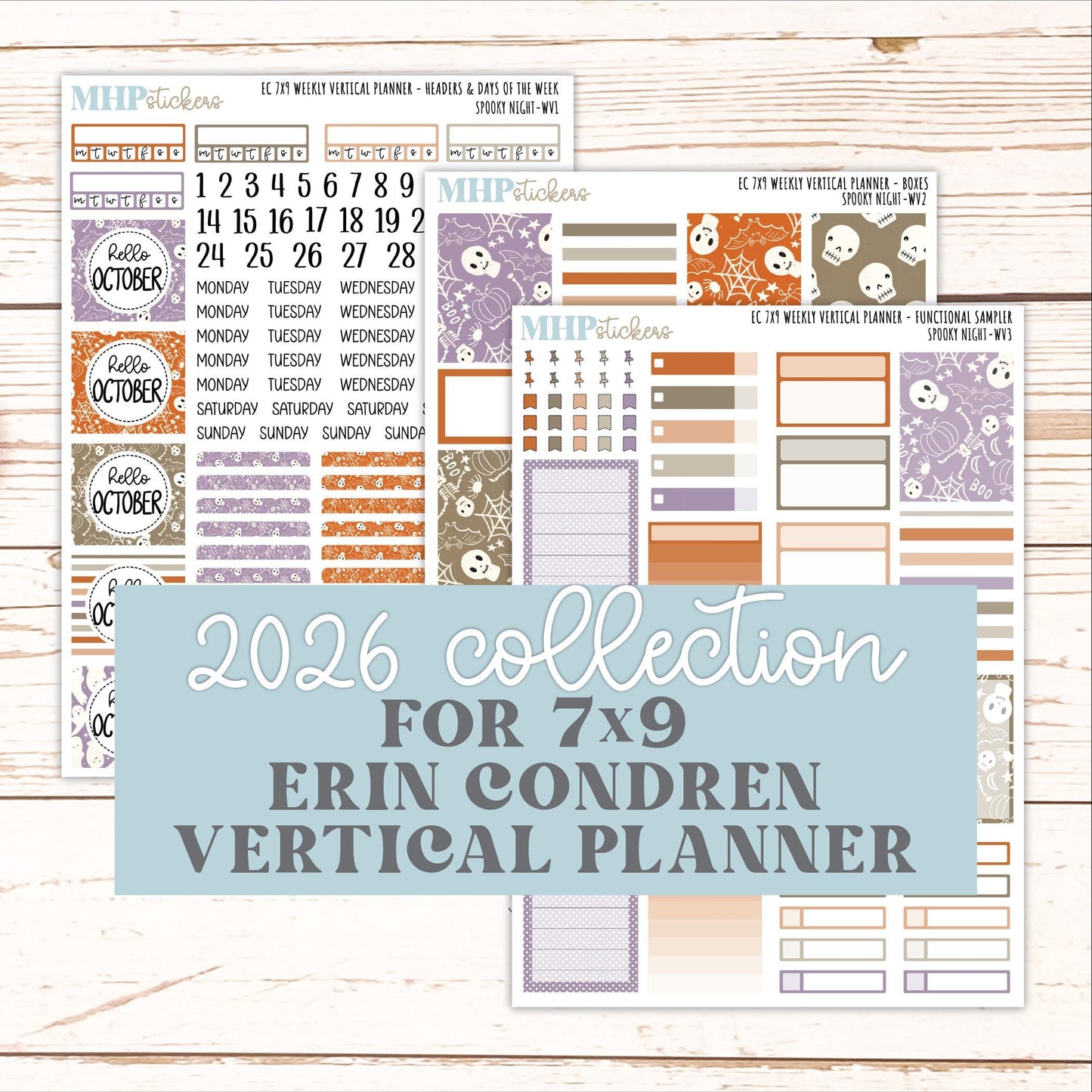 OCTOBER Weekly Vertical Kits for 7x9 Erin Condren Planners. 2026 Collection "Fall Vibes" || ECWV