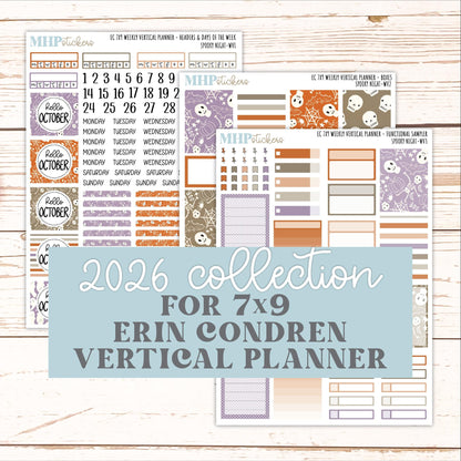 OCTOBER Weekly Vertical Kits for 7x9 Erin Condren Planners. 2026 Collection "Fall Vibes" || ECWV
