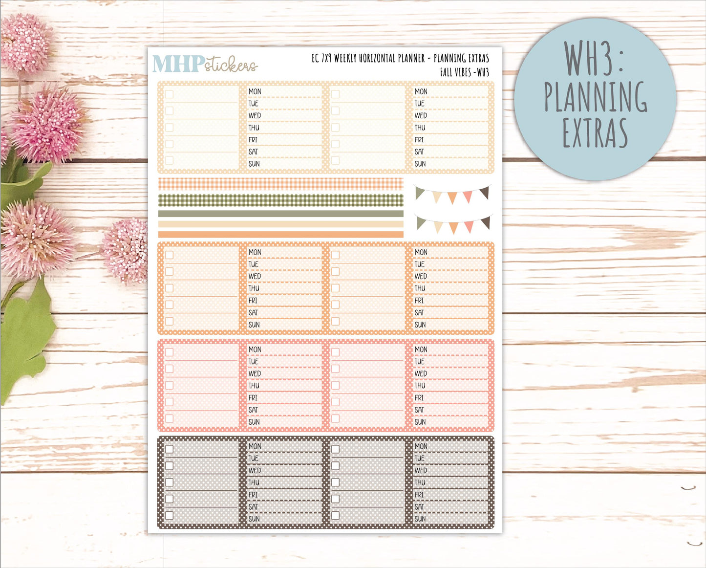 OCTOBER Weekly Horizontal Planning Kit for 7x9 Erin Condren Planners. 2026 Collection "Fall Vibes " || ECWH
