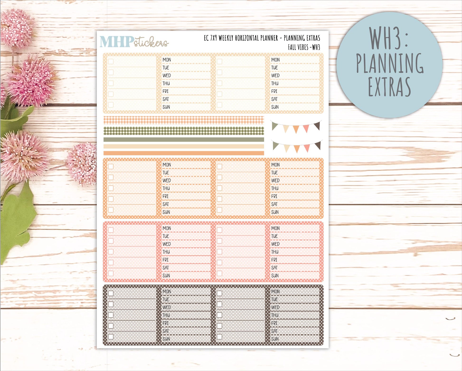 OCTOBER Weekly Horizontal Planning Kit for 7x9 Erin Condren Planners. 2026 Collection "Fall Vibes " || ECWH