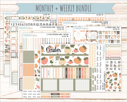 OCTOBER Weekly Horizontal Planning Kit for 7x9 Erin Condren Planners. 2026 Collection "Fall Vibes " || ECWH