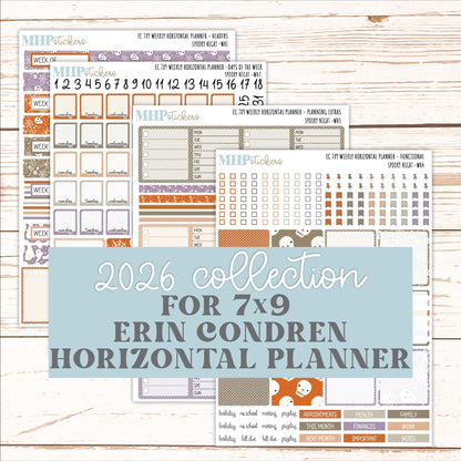 OCTOBER Weekly Horizontal Planning Kit for 7x9 Erin Condren Planners. 2026 Collection "Spooky Vibes " || ECWH