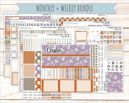 OCTOBER Weekly Horizontal Planning Kit for 7x9 Erin Condren Planners. 2026 Collection "Spooky Vibes " || ECWH