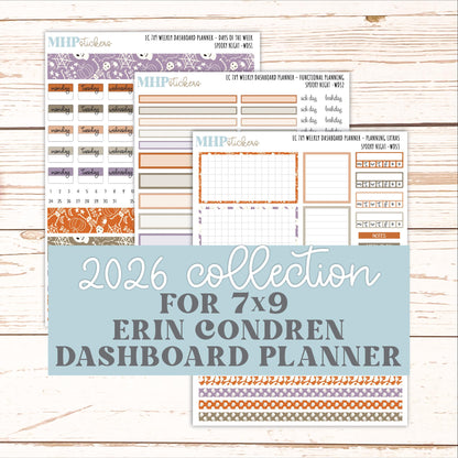 OCTOBER Weekly Dashboard Kit for 7x9 Erin Condren Planners. 2026 Collection "Spooky Night" || ECWDS