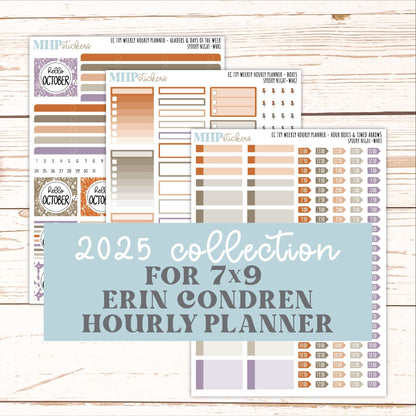 OCTOBER Weekly Hourly Planning Kits for 7x9 Erin Condren Planners. 2026 Collection "Spooky Night" || ECWHR