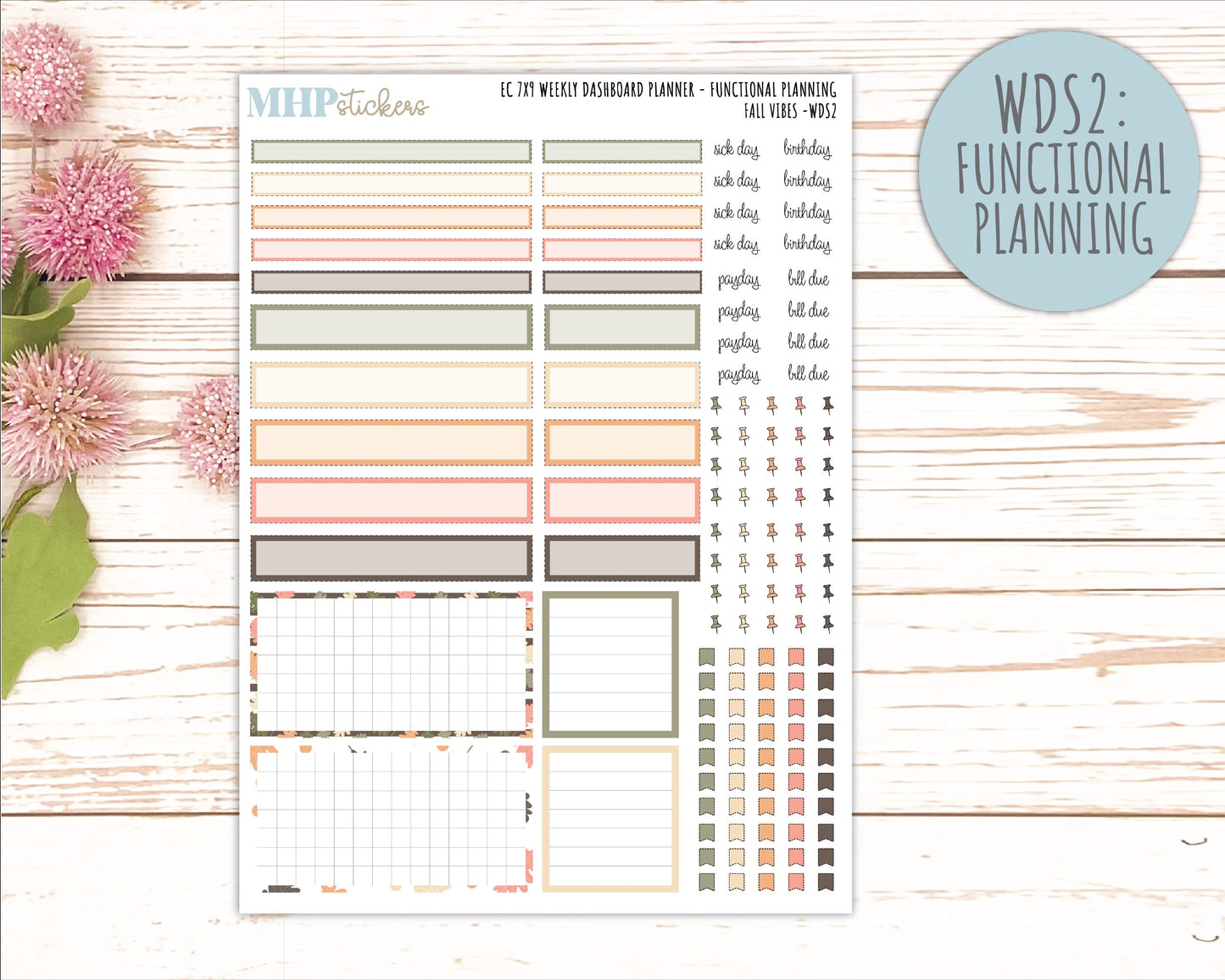 OCTOBER Daily Duo Sticker Kit for 7x9 Erin Condren Planners. 2026 Collection "Fall Vibes" || ECDD