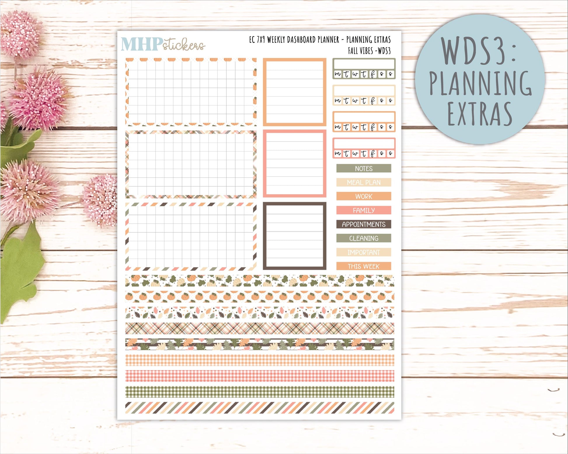OCTOBER Daily Duo Sticker Kit for 7x9 Erin Condren Planners. 2026 Collection "Fall Vibes" || ECDD