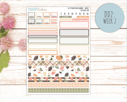 OCTOBER Daily Duo Sticker Kit for 7x9 Erin Condren Planners. 2026 Collection "Fall Vibes" || ECDD