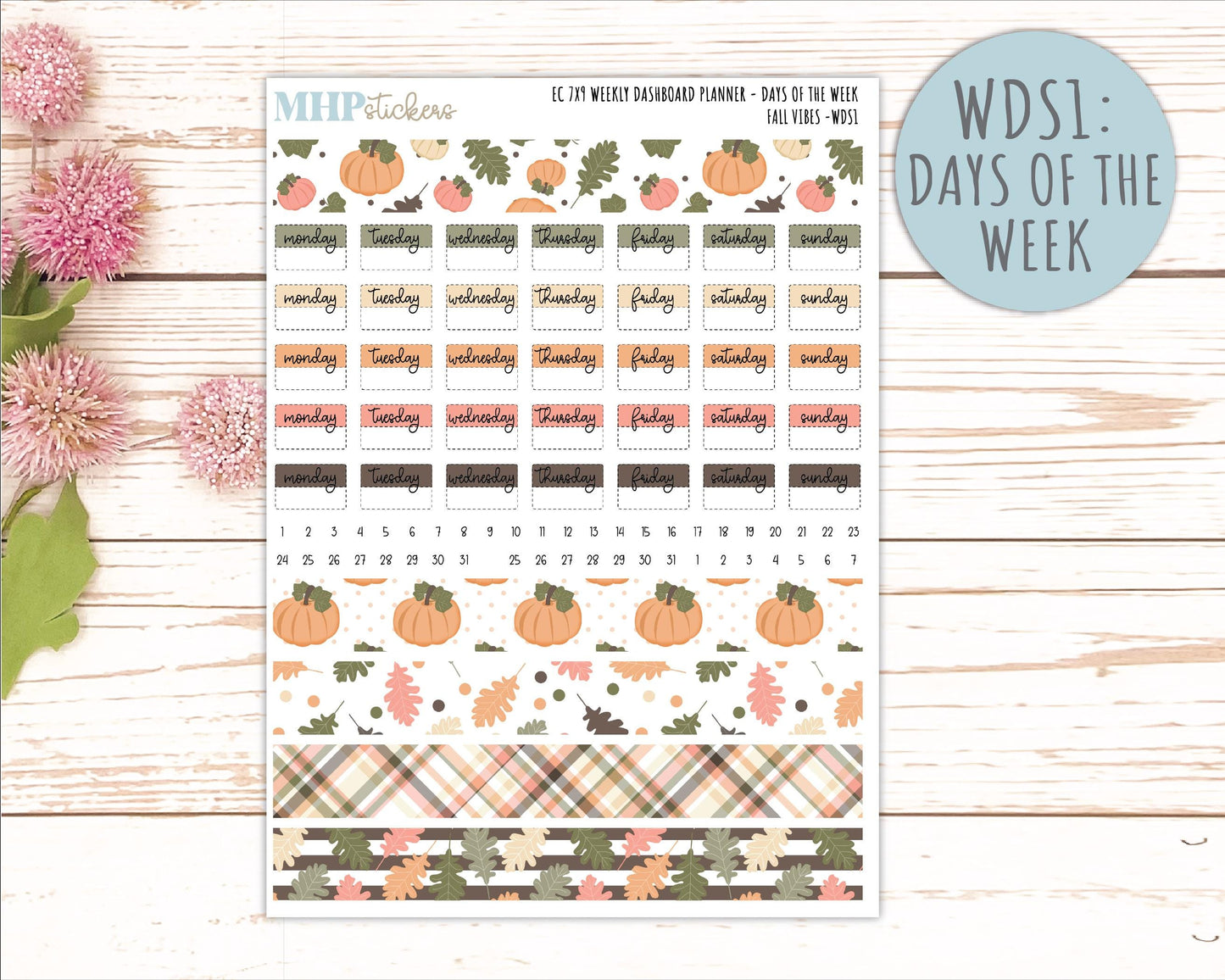 OCTOBER Daily Duo Sticker Kit for 7x9 Erin Condren Planners. 2026 Collection "Fall Vibes" || ECDD