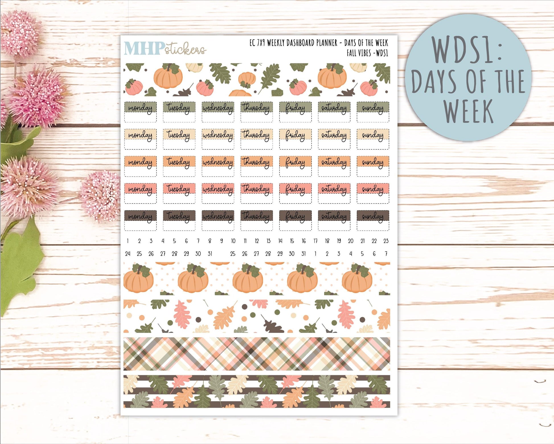 OCTOBER Daily Duo Sticker Kit for 7x9 Erin Condren Planners. 2026 Collection "Fall Vibes" || ECDD