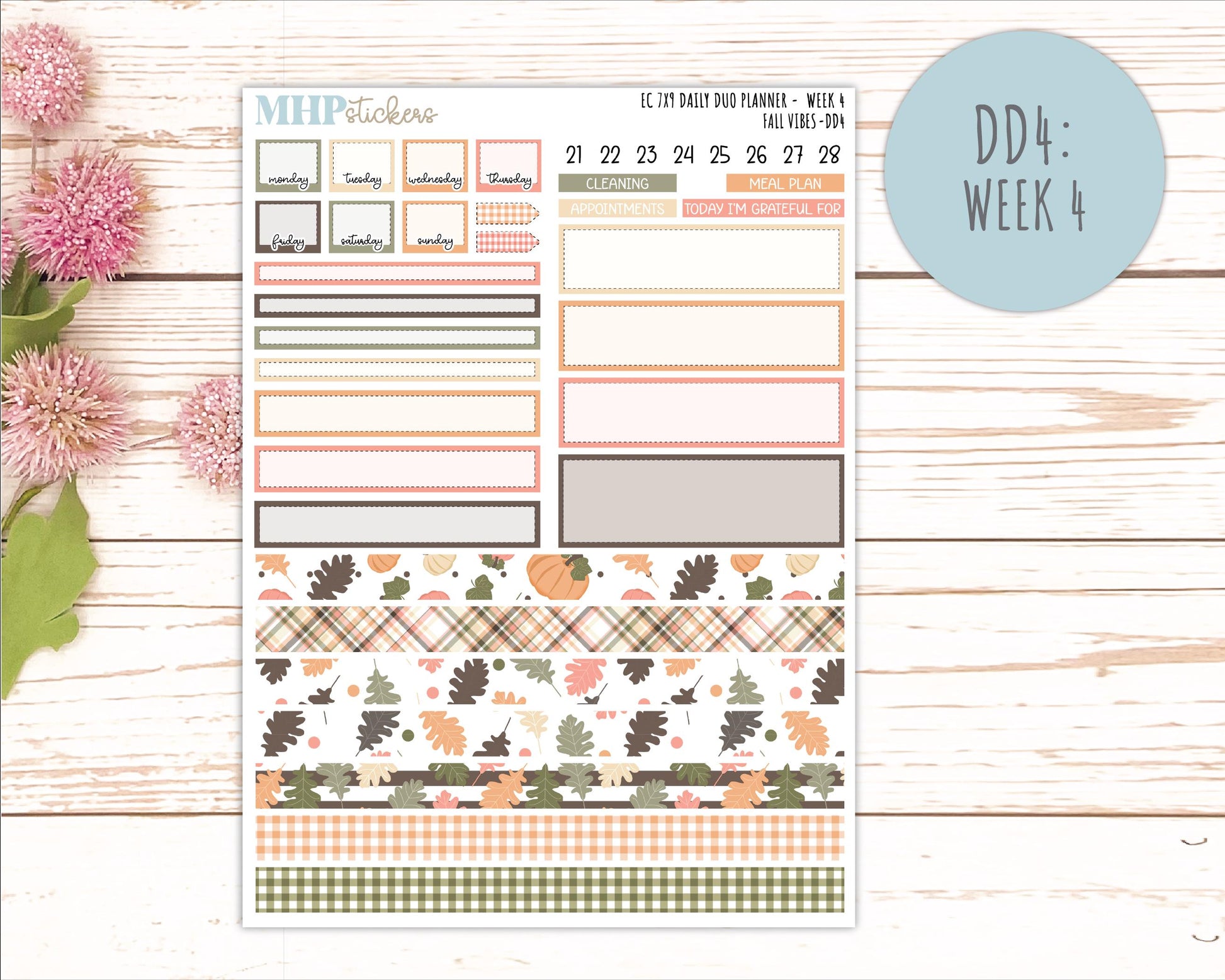 OCTOBER Daily Duo Sticker Kit for 7x9 Erin Condren Planners. 2026 Collection "Fall Vibes" || ECDD