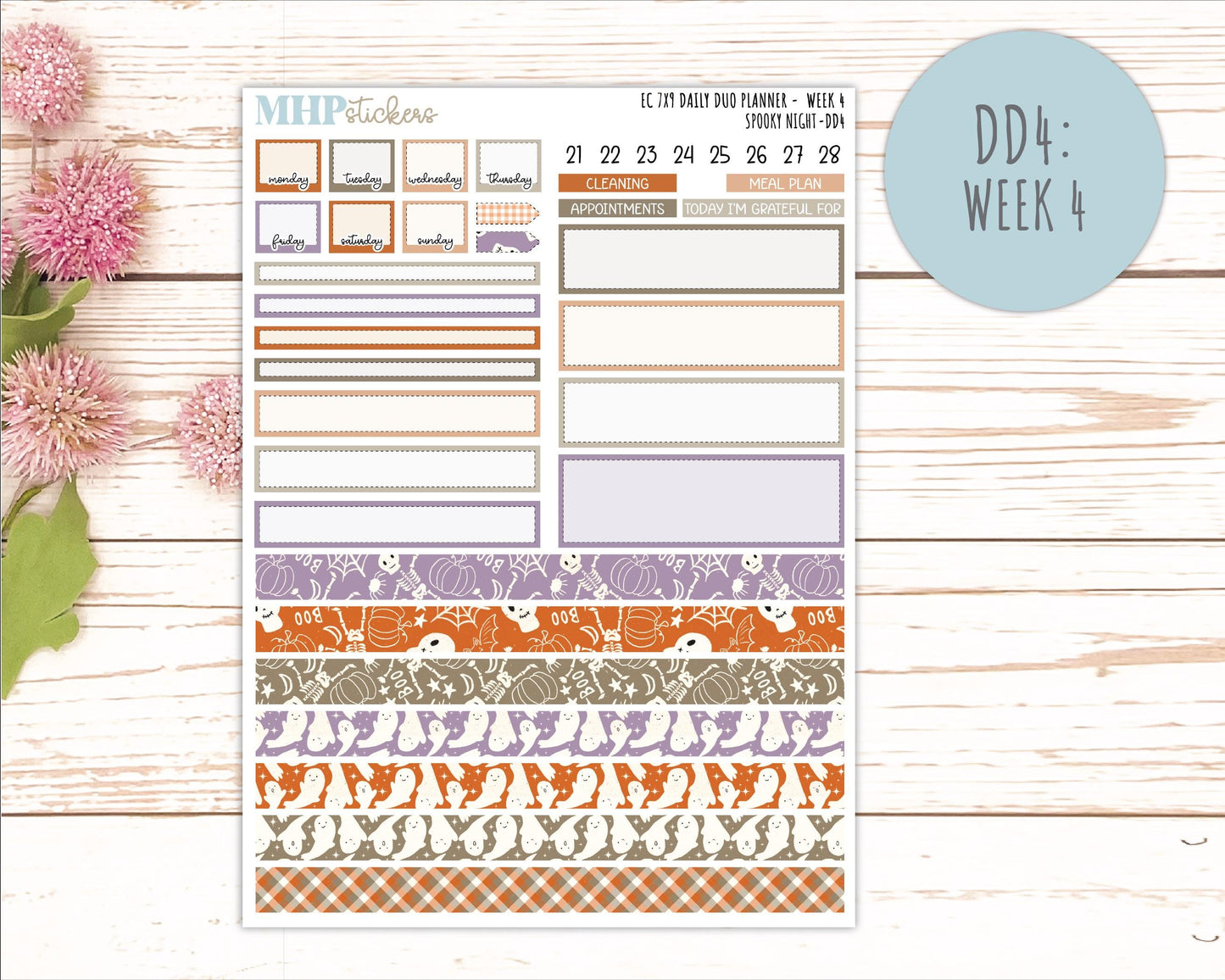 OCTOBER Daily Duo Sticker Kit for 7x9 Erin Condren Planners. 2026 Collection "Spooky Night" || ECDD