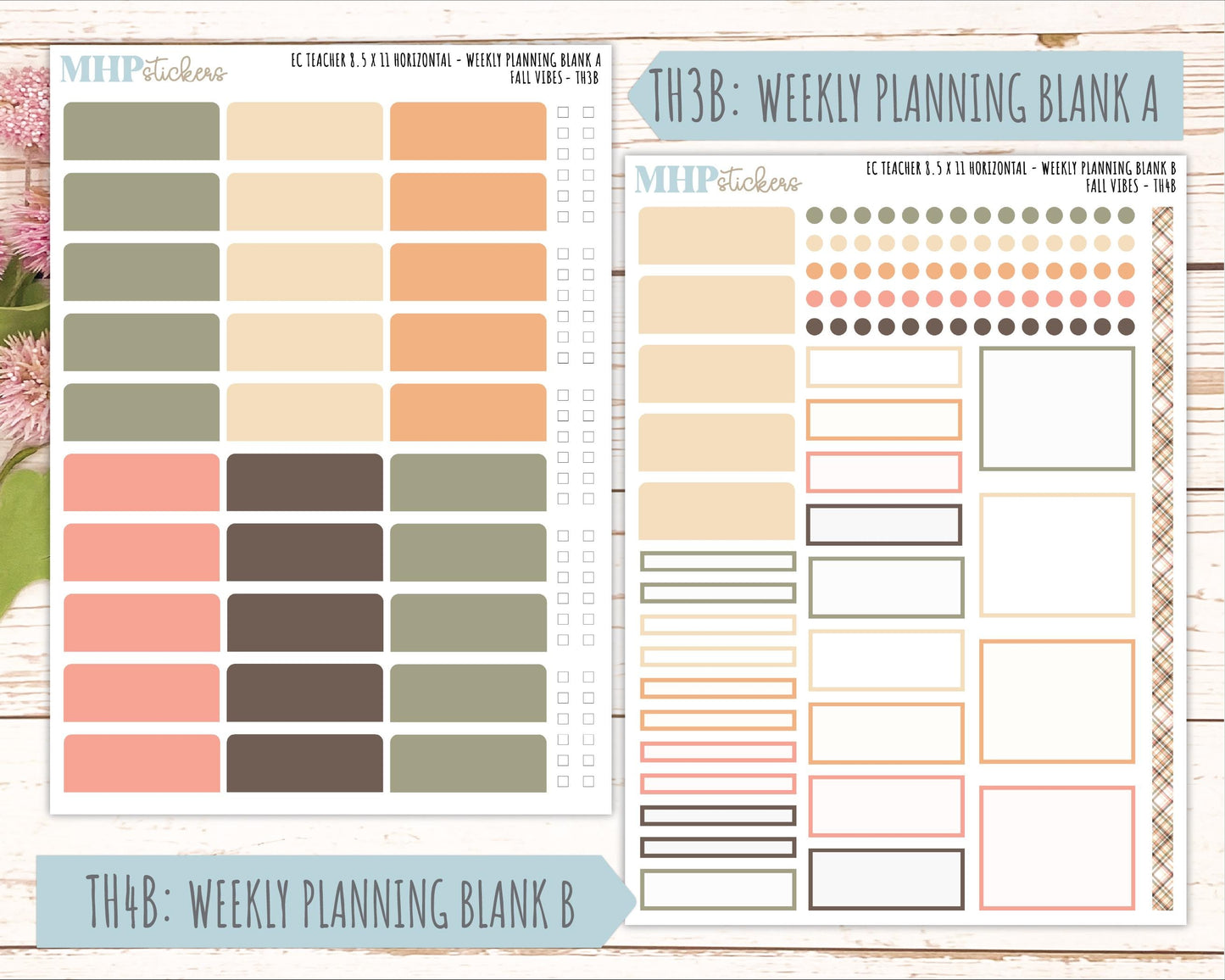 OCTOBER Stickers for EC Teacher Lesson Planner - Horizontal Layout. 2026 Collection "Fall Vibes" || ECTH