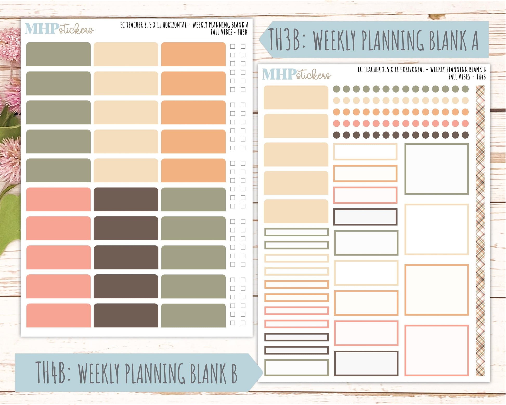 OCTOBER Stickers for EC Teacher Lesson Planner - Horizontal Layout. 2026 Collection "Fall Vibes" || ECTH