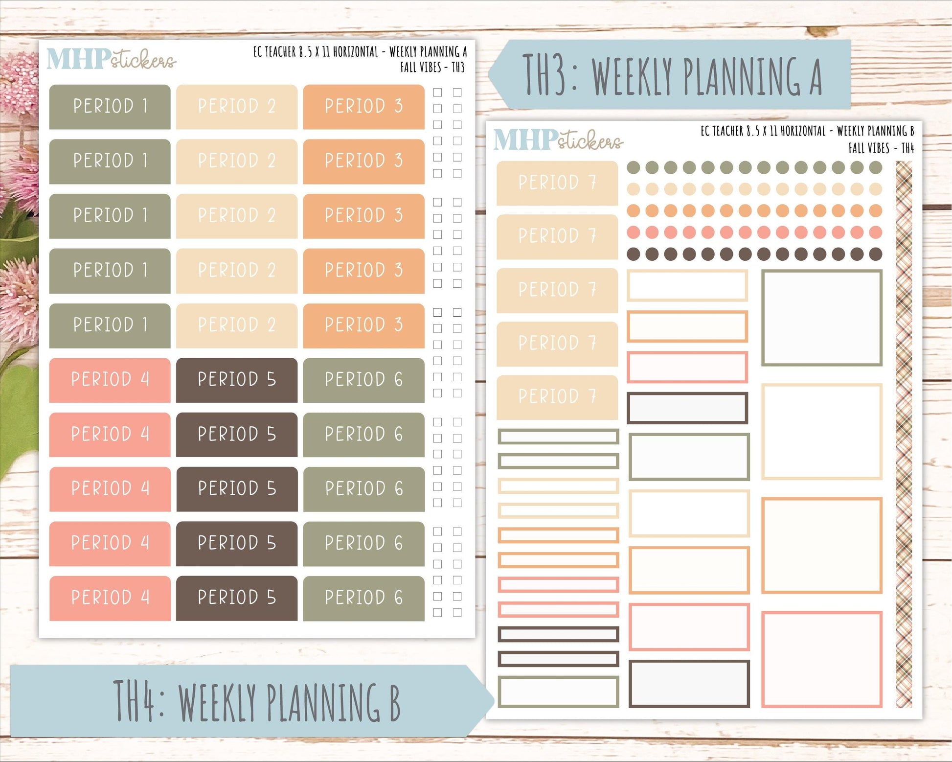 OCTOBER Stickers for EC Teacher Lesson Planner - Horizontal Layout. 2026 Collection "Fall Vibes" || ECTH