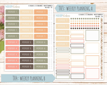 OCTOBER Stickers for EC Teacher Lesson Planner - Horizontal Layout. 2026 Collection "Fall Vibes" || ECTH