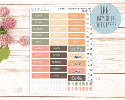 OCTOBER Stickers for EC Teacher Lesson Planner - Horizontal Layout. 2026 Collection "Fall Vibes" || ECTH
