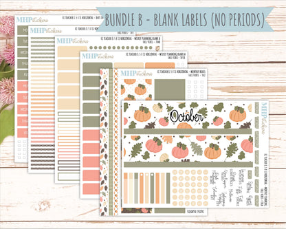 OCTOBER Stickers for EC Teacher Lesson Planner - Horizontal Layout. 2026 Collection "Fall Vibes" || ECTH