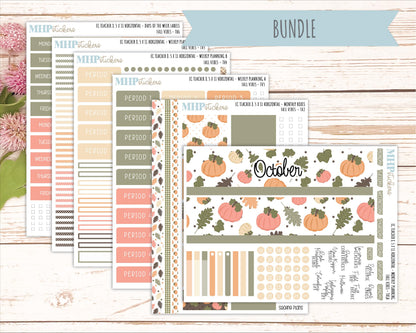 OCTOBER Stickers for EC Teacher Lesson Planner - Horizontal Layout. 2026 Collection "Fall Vibes" || ECTH
